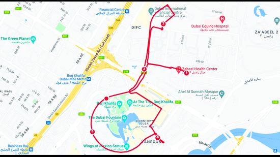 Varghese took 1 hour and 25 minutes to complete the 8.71-km route. The pattern he picked: the wheelchair logo. Varghese took 1 hour and 25 minutes to complete the 8.71-km route. The pattern he picked: the wheelchair logo.
