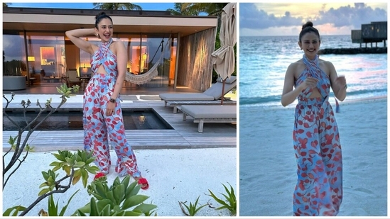 Rakul Preet is currently having a gala time in the Maldives. She gave her fans a sneak peek of her beach vacation by sharing a slew of images on her Instagram handle. (Instagram/@rakulpreet)