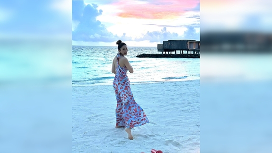 Rakul Preet took to her Instagram handle to share her Maldives photos and captioned her post, "Magic light magic moments." (Instagram/@rakulpreet)