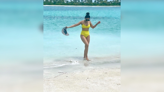 Sharing a slew of images, Rakul Preet captioned her post, “Chirpy and happy.”(Instagram/@rakulpreet)