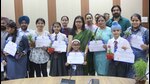 DC Surabhi Malik felicitating students during 'Hunar' awards in Ludhiana on Monday. (HT Photo) DC Surabhi Malik felicitating students during 'Hunar' awards in Ludhiana on Monday. (HT Photo)