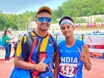 Rezoana Mallick Heena (right) with coach Arjun Ajay Rezoana Mallick Heena (right) with coach Arjun Ajay