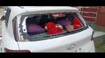 A vehicle damaged during the clash in Zirakpur on Sunday. (HT Photo) A vehicle damaged during the clash in Zirakpur on Sunday. (HT Photo)