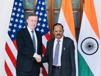 National security advisor Ajit Doval with his US counterpart Jake Sullivan. National security advisor Ajit Doval with his US counterpart Jake Sullivan.