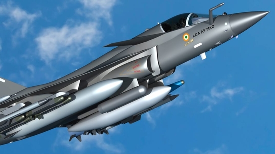 This is a model of Tejas Mark II. This is a model of Tejas Mark II.