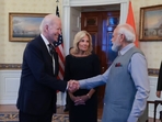 PM Modi along with US president Joe Biden and First Lady Jill Biden.(HT Photo) PM Modi along with US president Joe Biden and First Lady Jill Biden.(HT Photo)