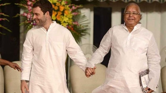 RJD chief Lalu Prasad Yadav and Congress leader Rahul Gandhi.(File) RJD chief Lalu Prasad Yadav and Congress leader Rahul Gandhi.(File)