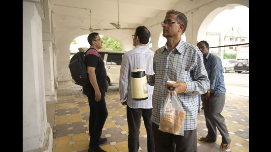 The usage of single-use plastic goes on in the LMC office. (Deepak Gupta) The usage of single-use plastic goes on in the LMC office. (Deepak Gupta)