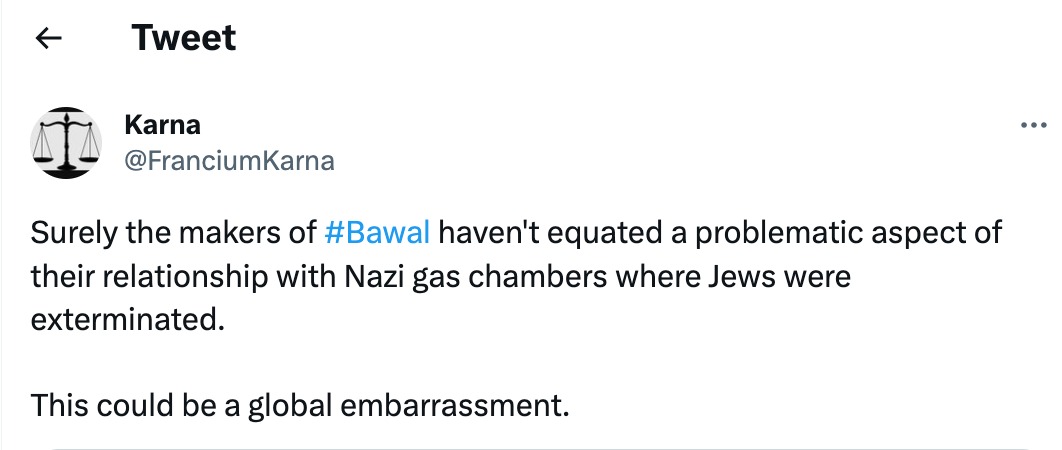 Reaction to Bawaal. Reaction to Bawaal.