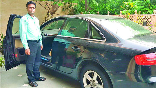 Anuj Agrawal, 41, runs a travel business in Gurugram and owns two cars that need to be scrapped according to the NGT order. Agrawal has shifted his Honda City to Indore but was unable to part with his dream car — an Audi A4 2.0. (HT Photo) Anuj Agrawal, 41, runs a travel business in Gurugram and owns two cars that need to be scrapped according to the NGT order. Agrawal has shifted his Honda City to Indore but was unable to part with his dream car — an Audi A4 2.0. (HT Photo)