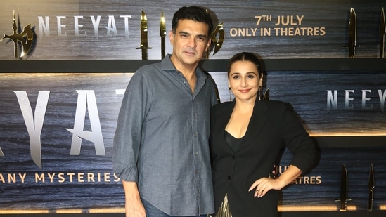 Vidya Balan was accompanied by husband Siddharth Roy Kapur at Neeyat screening. The actor has promised her fans, in an interview to ANI, that they “will experience something extraordinary after seeing the movie because of the exceptional star cast, which consists of many talented performers”.