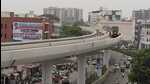 The Agra Metro captured during its trial run on Tuesday. (HT Photo) The Agra Metro captured during its trial run on Tuesday. (HT Photo)