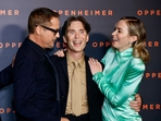Matt Damon, Robert Downey Jr., Cillian Murphy and Emily Blunt share a light moment as they pose together at Oppenheimer premiere at the Grand Rex Cinema in Paris. The Christopher Nolan will release in UK and the US on July 21. (REUTERS)