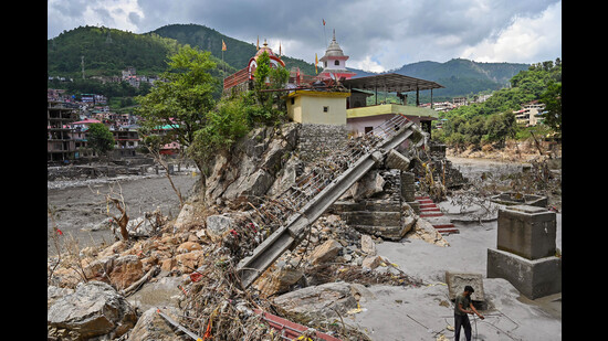 Massive devastation happened in the areas having high infrastructure development such as hydel project, hill cutting for widening of roads and destruction of forest cover for infrastructure projects (PTI) Massive devastation happened in the areas having high infrastructure development such as hydel project, hill cutting for widening of roads and destruction of forest cover for infrastructure projects (PTI)