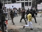 Police lathicharge BJP workers during a protest against the Bihar government on Patna. (Santosh Kumar/HT Photo) Police lathicharge BJP workers during a protest against the Bihar government on Patna. (Santosh Kumar/HT Photo)