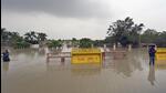A flooded Rajghat on Friday. (Sanjeev Verma/HT Photo) A flooded Rajghat on Friday. (Sanjeev Verma/HT Photo)