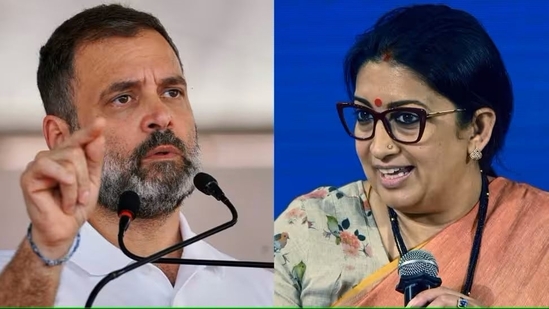 Congress leader Rahul Gandhi and Union minister Smriti Irani.(File) Congress leader Rahul Gandhi and Union minister Smriti Irani.(File)