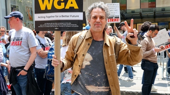 The sidewalks of Hollywood and midtown Manhattan teemed with actors on Day 1 of their strike, protesting alongside the writers who have been at it since May. Here's Mark Ruffalo on strike.