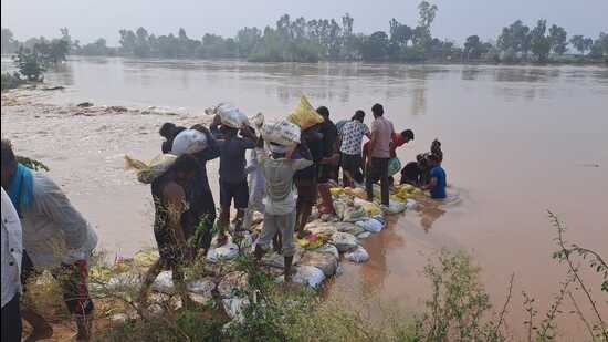 An official pleading anonymity said there were total 68 breaches in the 40-km stretch of the Ghaggar in Sangrur. (File photo) An official pleading anonymity said there were total 68 breaches in the 40-km stretch of the Ghaggar in Sangrur. (File photo)