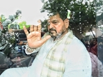 Brij Bhushan Sharan Singh, WFI Chief, leaves the Rouse Avenue Court after getting interim Bail in an alleged harassment case (Sanchit Khanna/Hindustan Times) Brij Bhushan Sharan Singh, WFI Chief, leaves the Rouse Avenue Court after getting interim Bail in an alleged harassment case (Sanchit Khanna/Hindustan Times)