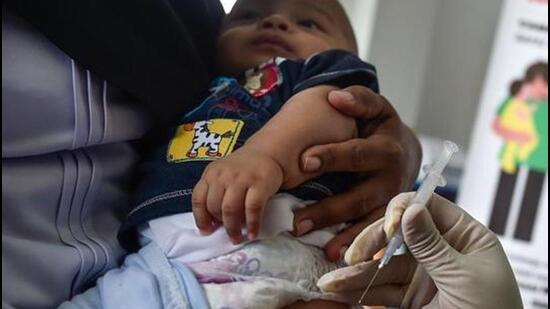 According to the data released by WHO and UNICEF on Tuesday, India has surpassed pre-Covid record of childhood immunization coverage. (AFP) According to the data released by WHO and UNICEF on Tuesday, India has surpassed pre-Covid record of childhood immunization coverage. (AFP)