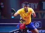 Sharath Kamal won 11-9, 11-9, 11-8 in straight games. Sharath Kamal won 11-9, 11-9, 11-8 in straight games.