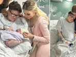 Caleb and Niamh pictured with their baby at a hospital. (Metro.UK via SWNS) Caleb and Niamh pictured with their baby at a hospital. (Metro.UK via SWNS)