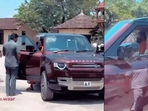 Screengrab of the video showing Baba Ramdev driving Land Rover Defender 130.(Wheelscraze) Screengrab of the video showing Baba Ramdev driving Land Rover Defender 130.(Wheelscraze)