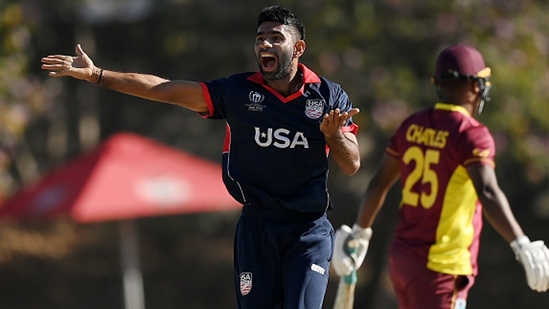 Saurabh Netravalkar appeals for a wicket during the ICC World Cup Qualifiers.(Getty) Saurabh Netravalkar appeals for a wicket during the ICC World Cup Qualifiers.(Getty)
