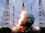 Chandrayaan-3 was launched from the Satish Dhawan Space Centre in Sriharikota on Friday, on board the LVM-3 rocket. (ISRO)(HT_PRINT) Chandrayaan-3 was launched from the Satish Dhawan Space Centre in Sriharikota on Friday, on board the LVM-3 rocket. (ISRO)(HT_PRINT)