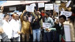 Protest at Mandai in Pune on Tuesday. (Rahul Raut/HT PHOTO) Protest at Mandai in Pune on Tuesday. (Rahul Raut/HT PHOTO)