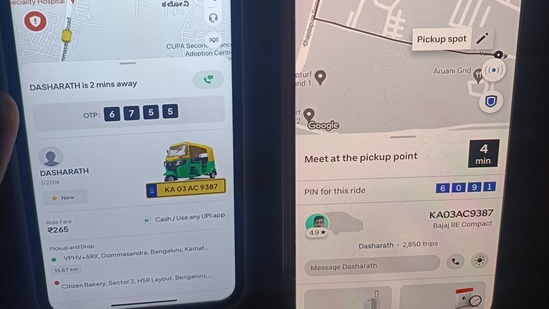 The picture also showed that the driver's name as well as the auto rickshaws' registration numbers were the same for both the rides.(X (Twitter)) The picture also showed that the driver's name as well as the auto rickshaws' registration numbers were the same for both the rides.(X (Twitter))