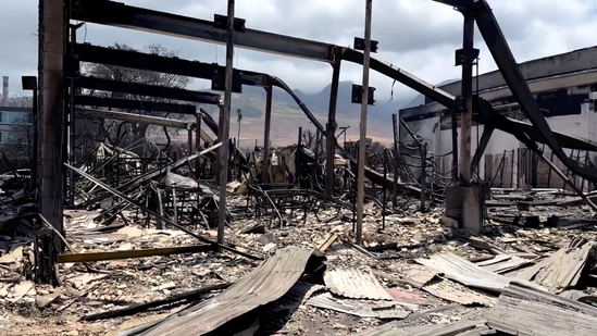 A view of damage cause by wildfires in Lahaina, Maui, Hawaii, U.S. August 10, 2023, in this creengrab obtained from a social media video. Senator Brian Schatz via Instagram/via REUTERS THIS IMAGE HAS BEEN SUPPLIED BY A THIRD PARTY. MANDATORY CREDIT. NO RESALES. NO ARCHIVES.( via REUTERS)