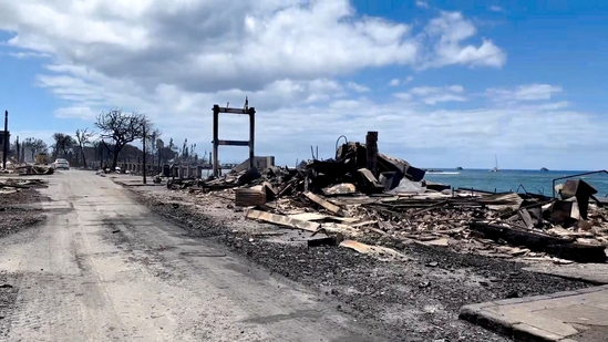 A view of damage cause by wildfires in Lahaina, Maui, Hawaii, U.S. August 10, 2023, in this screen grab obtained from a social media video. Senator Brian Schatz via Instagram/via REUTERS THIS IMAGE HAS BEEN SUPPLIED BY A THIRD PARTY. MANDATORY CREDIT. NO RESALES. NO ARCHIVES.(via REUTERS)