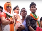 Seema Haider and Sachin Meena join the 'Har Ghar Tiranga' celebrations at their residence in Uttar Pradesh's Great Noida Seema Haider and Sachin Meena join the 'Har Ghar Tiranga' celebrations at their residence in Uttar Pradesh's Great Noida