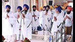 Ardas being performed at the Akal Takht in Amritsar on Wednesday. (HT photo) Ardas being performed at the Akal Takht in Amritsar on Wednesday. (HT photo)