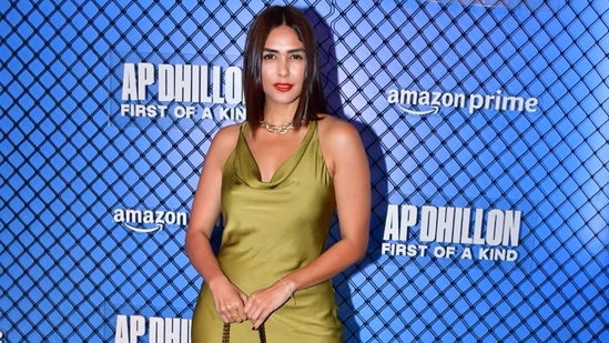 Mrunal Thakur sizzled in an olive green dress at the screening of AP Dhillon: First of a Kind. She was recently seen in Made In Heaven season 2 and Lust Stories 2.