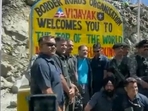 Rahul Gandhi during visit to Khardung La mountain pass in Ladakh. (ANI) Rahul Gandhi during visit to Khardung La mountain pass in Ladakh. (ANI)