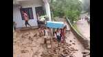 Multiple cloudbursts and resultant flash floods left behind a trail of destruction in Mandi district leaving five people dead while two are feared missing as heavy downpour since Tuesday night continued to batter Himachal Pradesh. (HT Photo) Multiple cloudbursts and resultant flash floods left behind a trail of destruction in Mandi district leaving five people dead while two are feared missing as heavy downpour since Tuesday night continued to batter Himachal Pradesh. (HT Photo)