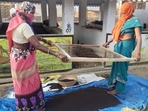 Rural women from self help groups in Chhattisgarh engaged in making of vermicompost from cow dung. (HT Photo) Rural women from self help groups in Chhattisgarh engaged in making of vermicompost from cow dung. (HT Photo)