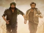 Sunny Deol (left) in a still from Gadar 2. Sunny Deol (left) in a still from Gadar 2.