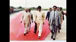 With former president of India, KR Narayanan and former chief minister of Andhra Pradesh, N Chandra Babu Naidu. (From Breaking Barriers by K Madhava Rao) With former president of India, KR Narayanan and former chief minister of Andhra Pradesh, N Chandra Babu Naidu. (From Breaking Barriers by K Madhava Rao)
