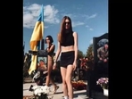 The screengrab of a purported video of Ukrainian girls dancing on soldiers' graves. (Reddit ) The screengrab of a purported video of Ukrainian girls dancing on soldiers' graves. (Reddit )