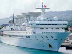 File photo of Chinese ballistic missile tracking ship Yuan Wang 5 at Hambantota port in August 2022. File photo of Chinese ballistic missile tracking ship Yuan Wang 5 at Hambantota port in August 2022.