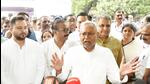 Bihar CM Nitish Kumar speaks to the press in Patna on Saturday. (HT photo) Bihar CM Nitish Kumar speaks to the press in Patna on Saturday. (HT photo)