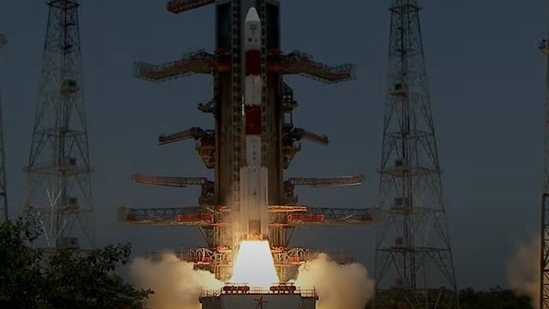ISRO's PSLV-C57 carrying 'Aditya-L1' spacecraft lifts off from the launch pad at Satish Dhawan Space Centre, in Sriharikota, on Saturday. ISRO's PSLV-C57 carrying 'Aditya-L1' spacecraft lifts off from the launch pad at Satish Dhawan Space Centre, in Sriharikota, on Saturday.