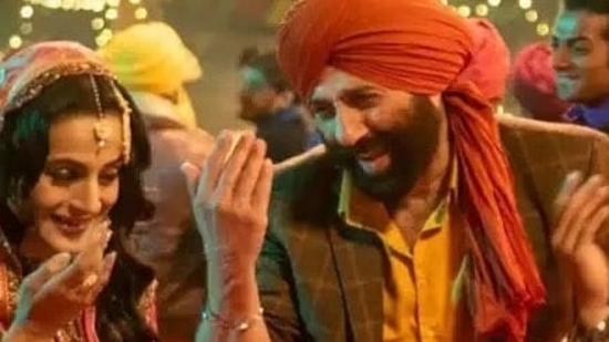 Ameesha Patel and Sunny Deol in a still from Gadar 2. Ameesha Patel and Sunny Deol in a still from Gadar 2.