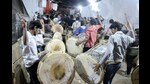 Volunteers of a dhol-tasha troupe practising for Ganesh festival in Pune. (HT FILE PHOTO) Volunteers of a dhol-tasha troupe practising for Ganesh festival in Pune. (HT FILE PHOTO)