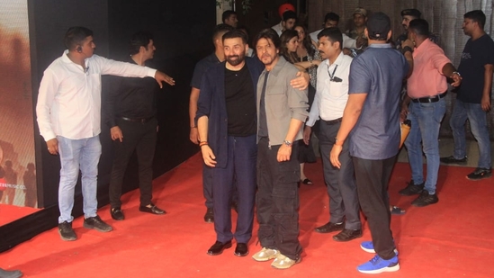 Days after Shah Rukh Khan said on X that he loved Sunny Deol's Gadar 2, he joined him at the Gadar 2 success party on Saturday. The two had once starred n Darr after which the didn't talk to each other much. 