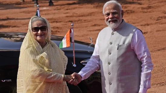 PM Modi with Bangladesh Prime MInister Sheikh Hasina. PM Modi with Bangladesh Prime MInister Sheikh Hasina.